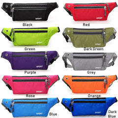 Waterproof Sports Bag Running Zip Pouch Unisex Waistbag
