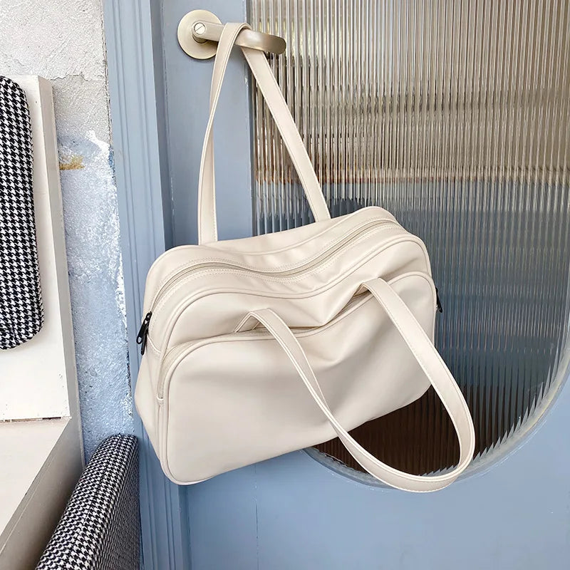 Large Capacity Tote Bag Zipper Shoulder Bag