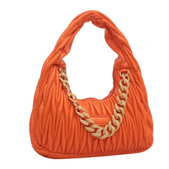 PU Leather Chain Underarm Bag Women Solid Shoulder Bags