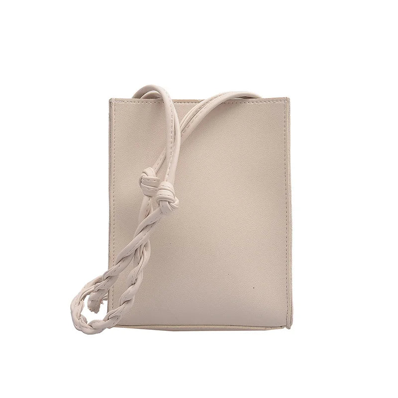 Women's Weave Strap Shoulder Bag Mini Phone Purse