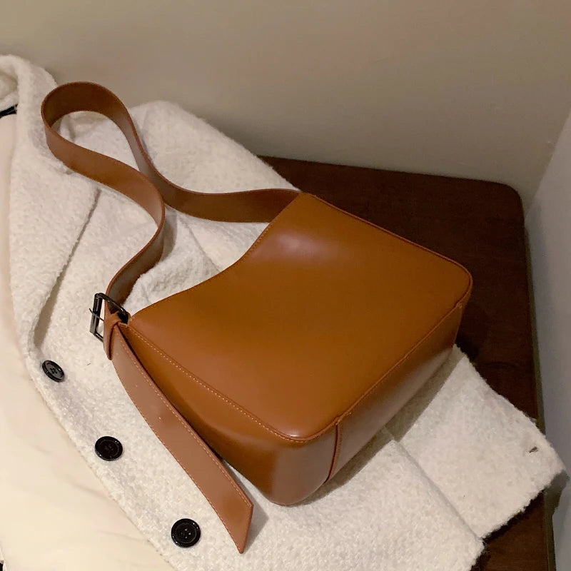 Vintage Pu Leather Ladies Messenger Bag Shoulder Tote Bucket Purse
