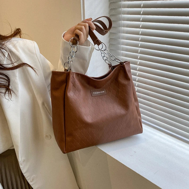 Women's PU Leather Shoulder Bag Large Tote Handbags