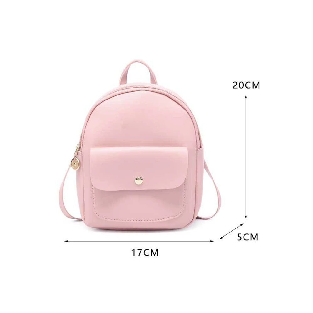 PU Leather Shoulder Bags Multi-Function Backpack Ladies Phone Pouch Pack