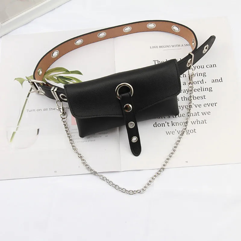 Large Capacity PU Leather Waist Bag Women Crossbody Belt Bag