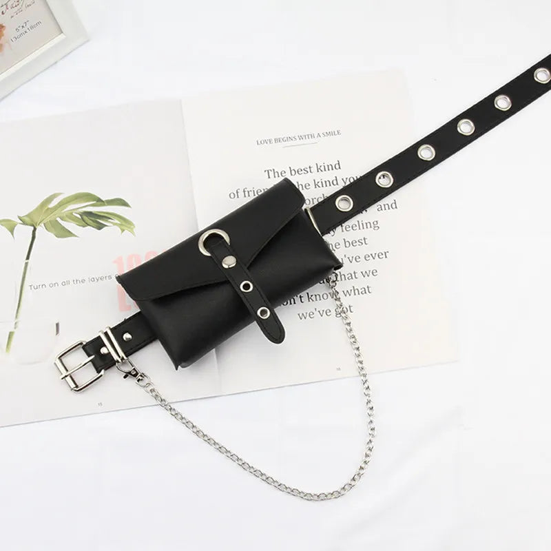 Large Capacity PU Leather Waist Bag Women Crossbody Belt Bag