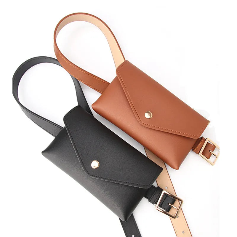 PU Leather Waist Bag Women Crossbody Belt Bag Mobile Phone Small Purse Clutch