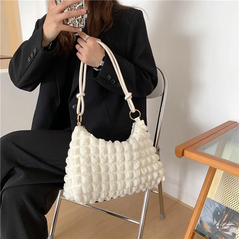 Puff Pleated Cloud Bag One Shoulder Handbag Tote Bag for Women