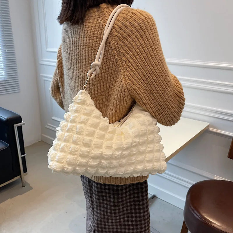 Puff Pleated Cloud Bag One Shoulder Handbag Tote Bag for Women