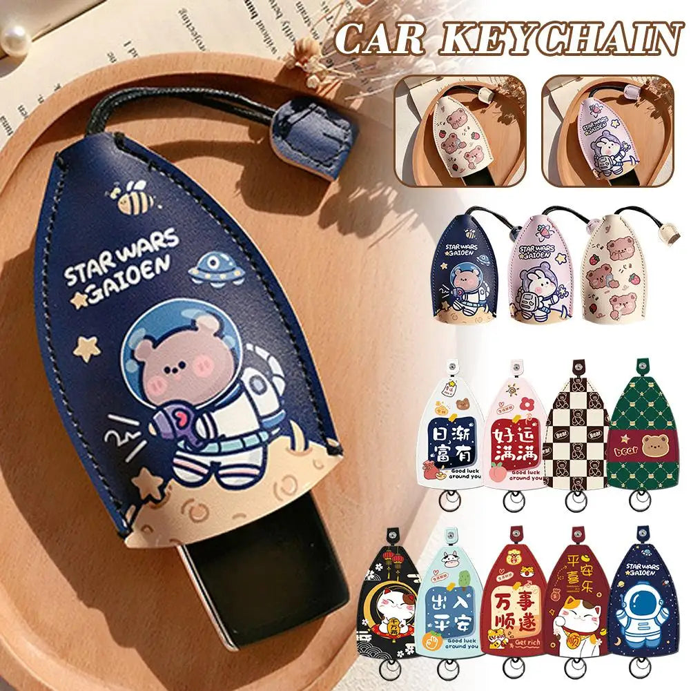Animal Print PU Leather Key Bag Housekeepers Car Key Holder Case