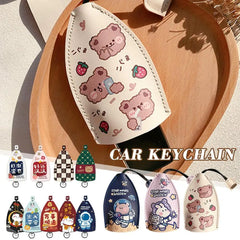Animal Print PU Leather Key Bag Housekeepers Car Key Holder Case