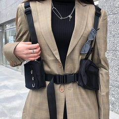 Punk Chest Bag Hip-Hop Tactical Streetwear Waist Pack Unisex