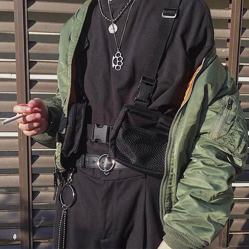 Punk Chest Bag Hip-Hop Tactical Streetwear Waist Pack Unisex