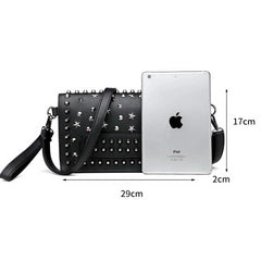 Punk Rock Style Female Evening Clutch Bags Women Rivet Star Shoulder Bag