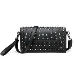 Punk Rock Style Female Evening Clutch Bags Women Rivet Star Shoulder Bag