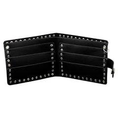 Punk Studded Skull Biker Leather Wallet Mens Clip Chain