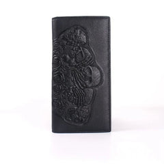 Punk Style Skull Wallet Gothic Cow Leather Women Men Wallet