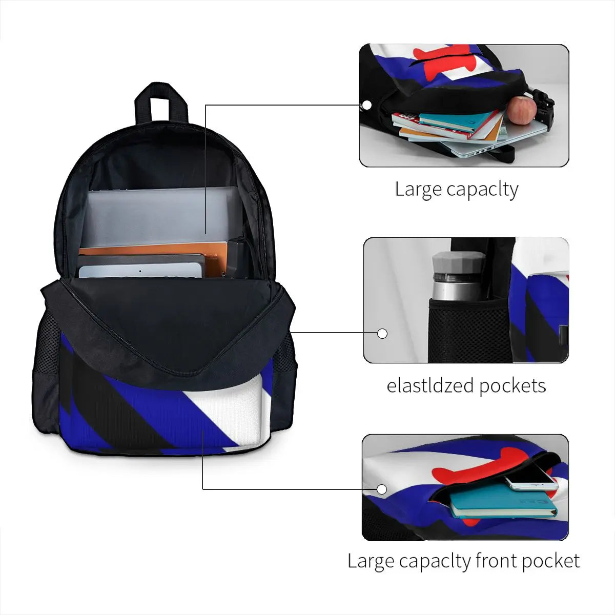Puppy Play Pride Flag V1 Backpacks Men's Backpacks Bags For Women Manga Men's Ba