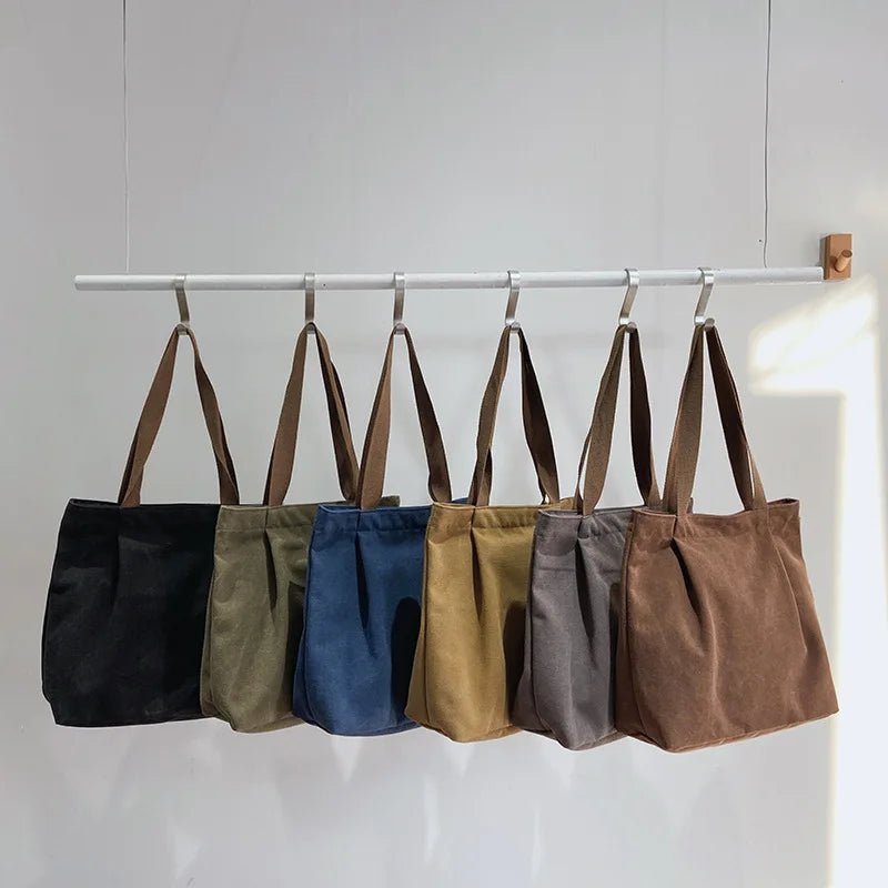Large-Capacity Canvas Crossbody Bag for Girls - Casual Tote Shoulder Handbag