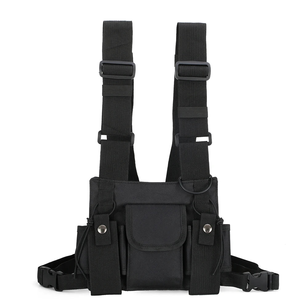 Adjustable Unisex Nylon Waistcoat with Phone Bag Pair