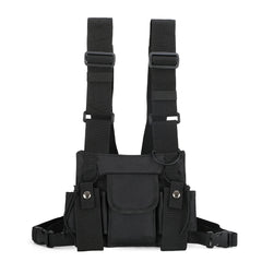 Adjustable Unisex Nylon Waistcoat with Phone Bag Pair