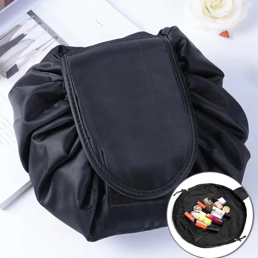 Purple Flower Letter Print Cosmetic Storage Bag Makeup Organizer Travel Wash Pou