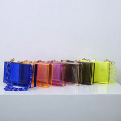 Clear Acrylic Clutch Bag Jelly Purse and Handbag for Women