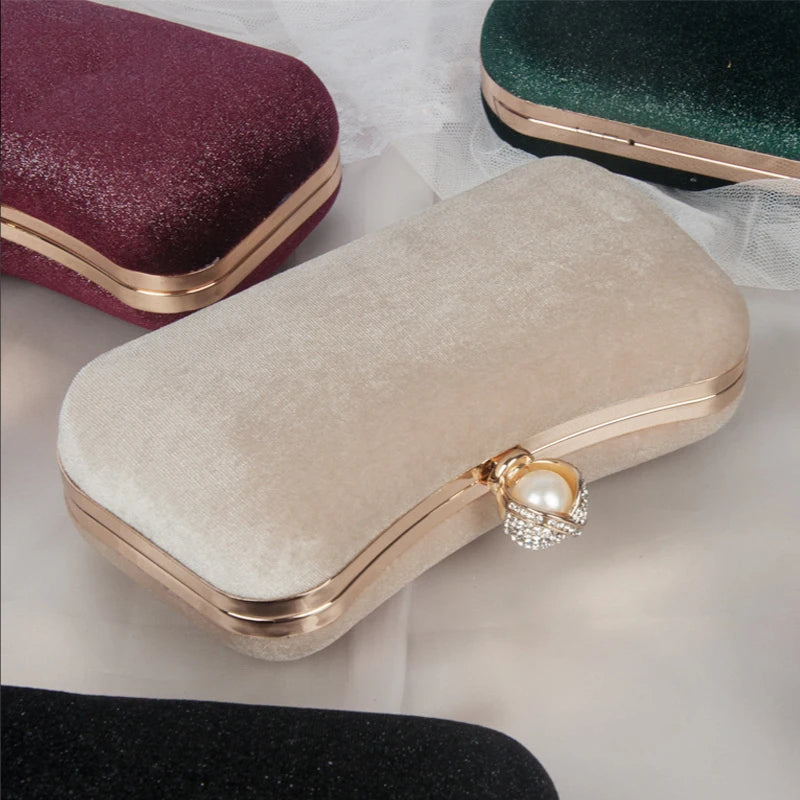 Green Tassel Evening Clutch Bag with Chain Strap