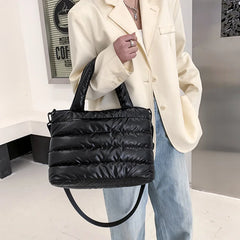 Winter Down Material Warm Portable Shoulder Crossbody Bag