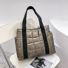 Qiaoduo Space Cotton Checkered Winter Duffel Bag for Women