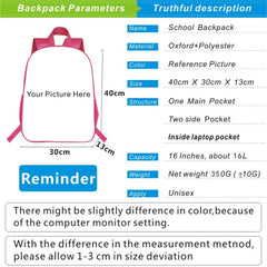 Quackity Backpack School Bag Teenager Girls Boys Travel Bookbag