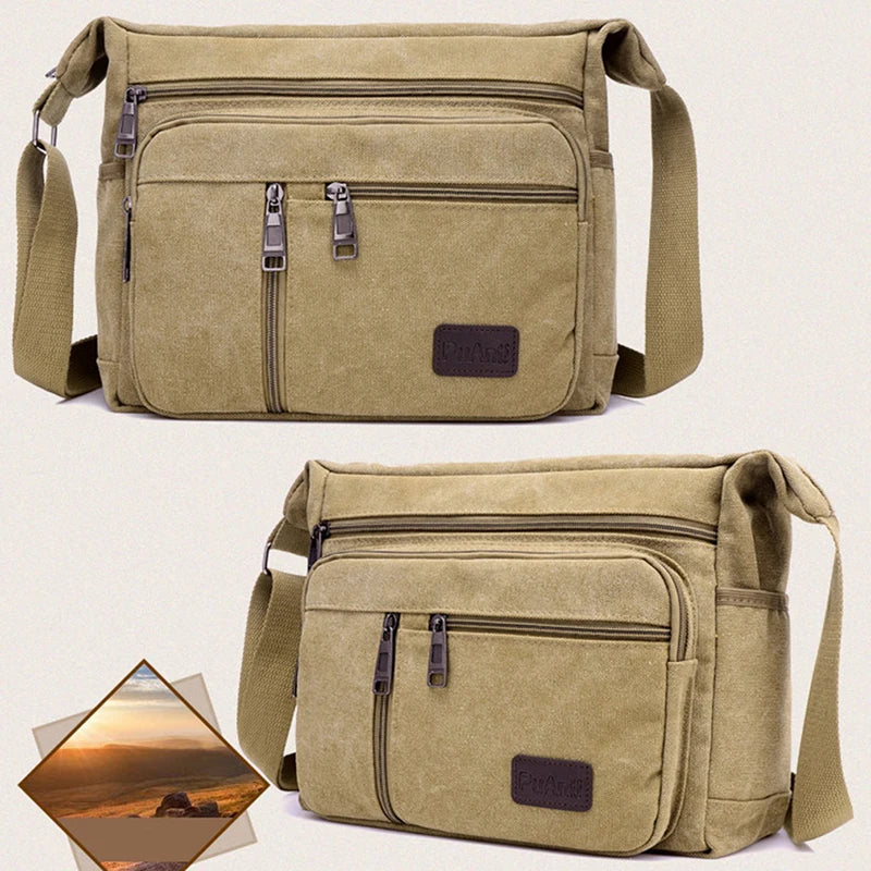 Canvas Male Casual Shoulder Messenger Bag Tablet Tote Satchel