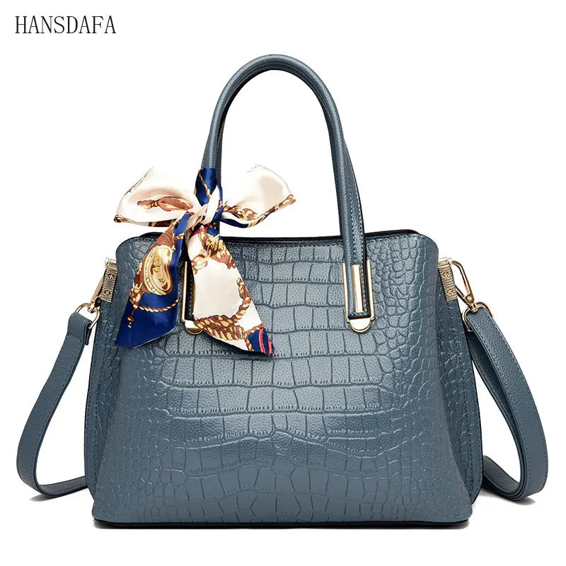 Crocodile Pattern Leather Women's Handbags Large Capacity Ladies Tote