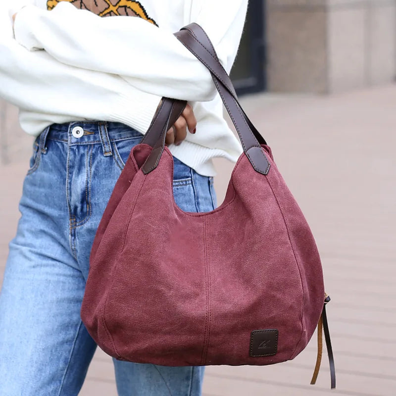 Women's Canvas Tote Bag Girl Leisure Handbag