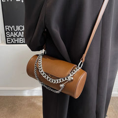 Leather Messenger Crossbody Bag Chains Shoulder Bags