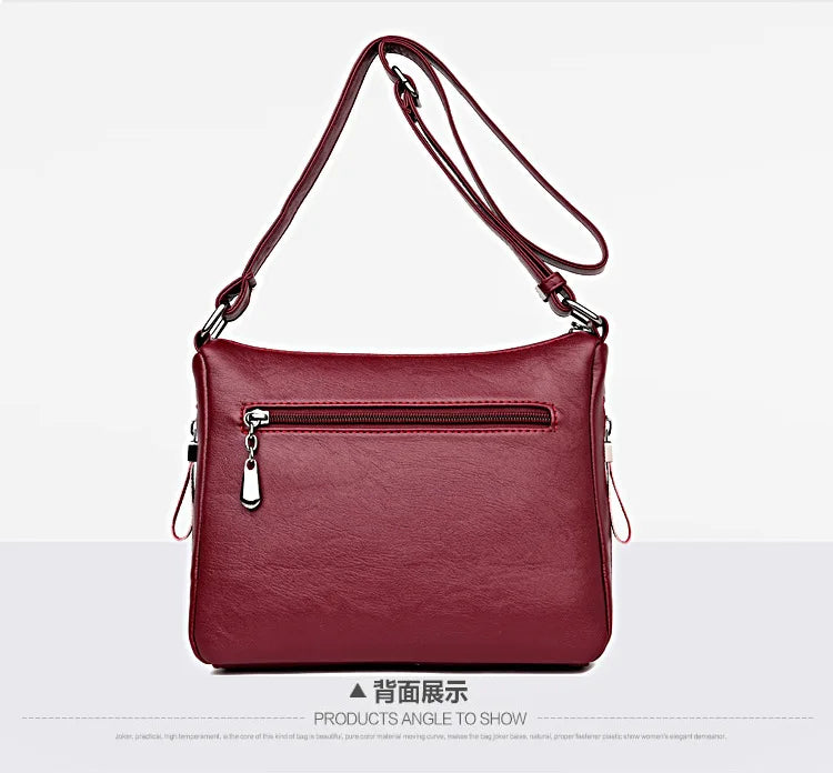 Women's PU Leather Crossbody Shoulder Bags with Multi-pocket Design
