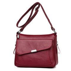 Women's PU Leather Crossbody Shoulder Bags with Multi-pocket Design