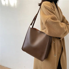 Women Tote Bag Shoulder Leather Handbag Totes Large Capacity Solid