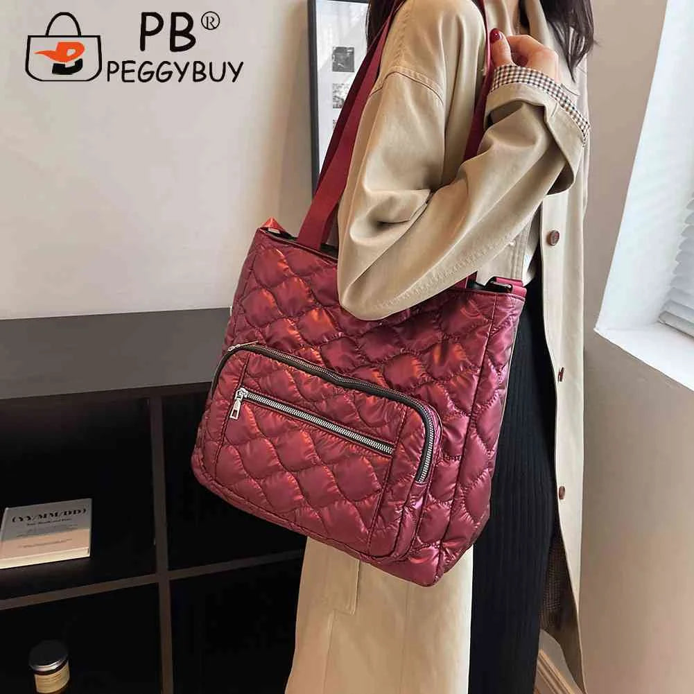 Quilted Cotton-Padded Bag Nylon Winter Ladies Crossbody Bag