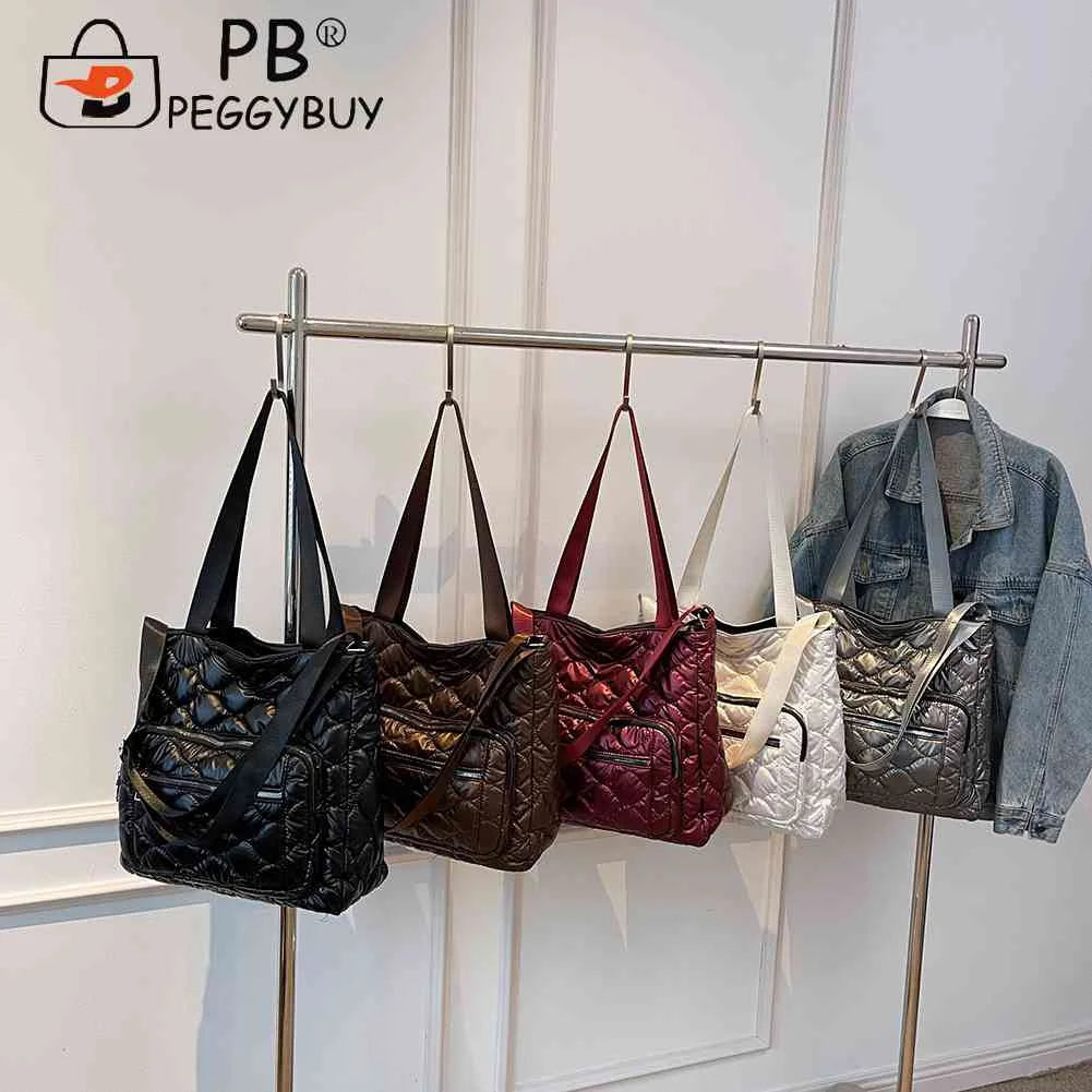 Quilted Cotton-Padded Bag Nylon Winter Ladies Crossbody Bag