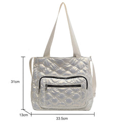 Quilted Cotton-Padded Nylon Ladies Crossbody Bag