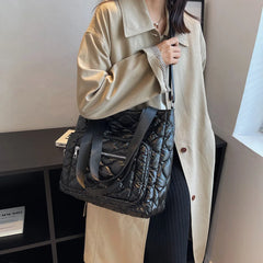 Quilted Cotton-Padded Nylon Ladies Crossbody Bag