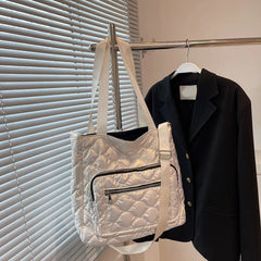 Quilted Cotton-Padded Nylon Ladies Crossbody Bag