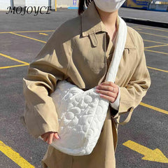 Quilted Crossbody Bag Large Capacity Shoulder Bag for Autumn Winter