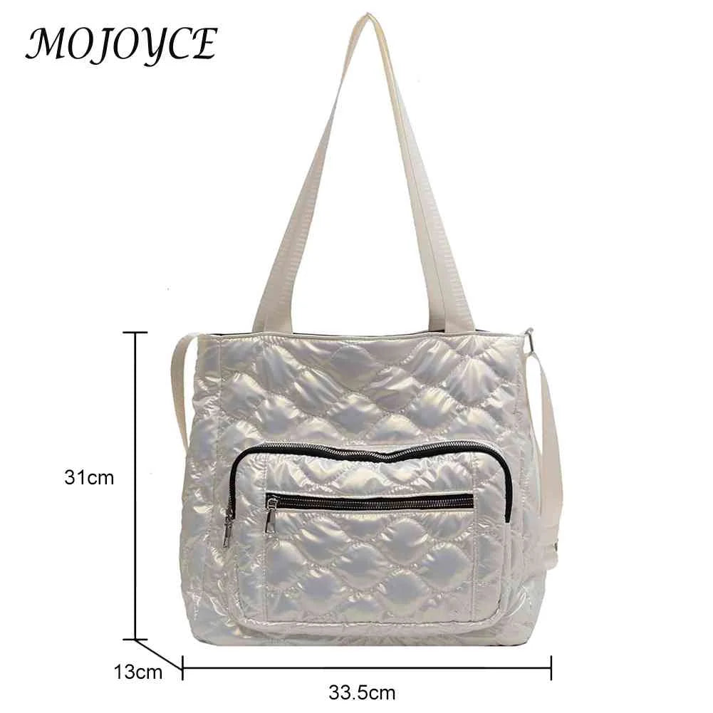Quilted Ladies Crossbody Bag Nylon Winter Female Tote Waterproof