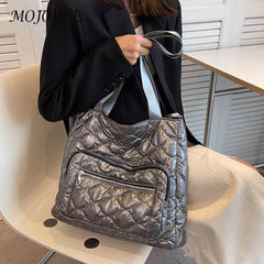Quilted Crossbody Bag Nylon Winter Top-handle Waterproof Casual Warm