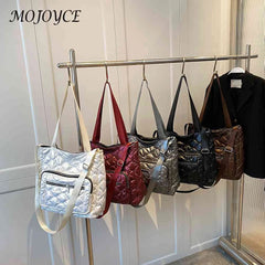 Quilted Crossbody Bag Nylon Winter Top-handle Waterproof Casual Warm