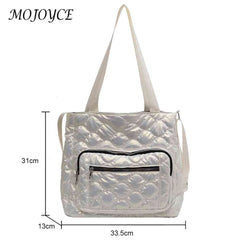 Quilted Crossbody Bag Nylon Winter Top-handle Waterproof Casual Warm
