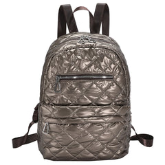 Quilted Women Backpacks Nylon Rhombic Lattice Cotton-Padded Backpack