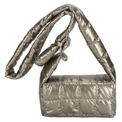 Quilted Women Messenger Bag Check Cotton-Padded Nylon Buckle Flap Soft Solid