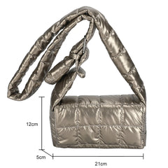 Quilted Women Messenger Bag Check Crossbody Bags Casual Buckle
